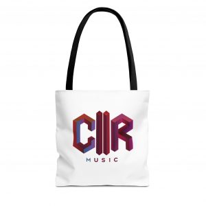 Music Logo Tote Bag — Geometric 3D 'C2R Music' All-Over Print