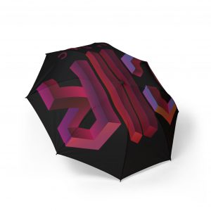 OG Classic Foldable Umbrella — Geometric Neon Gradient Design, Compact Semi‑Automatic Rain Umbrella
